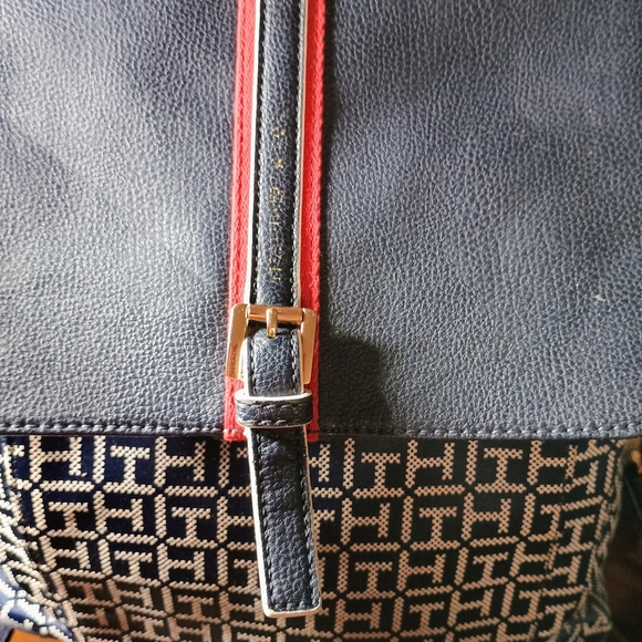 Tommy Hilfiger Blue and Red Monogram Backpack - Picture 3 of 8